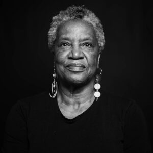 Black and white portrait of an elder Jane.